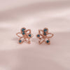 [14K Gold] Alea Flower Blue Diamond Earrings