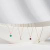 [14K Gold] Grang Natural Birthstone Necklace