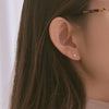 [14K GOLD] Single Bezel Cubic Zirconia Stud Earring
