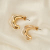 Gold Wave Hoop Earrings