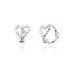 [925 SILVER] Ball and Heart Hoop Earrings