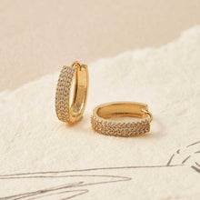  Pave Oval Hoop Earrings