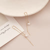 [14K Gold] Pearl Chain Drop Earrings