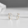 [925 Silver] Plain Hoop Earrings
