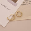 [14K Gold] Visen Bead Ball Huugie Hoops