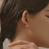 [14K Gold] Square Redian Huggie Hoop Earrings