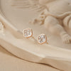 [14K Gold] Simulated Stud Earrings