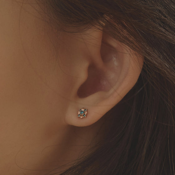 [14K Gold] Breeze Blue Diamond Earrings