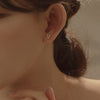 [14K Gold] Spinel Flower Earrings