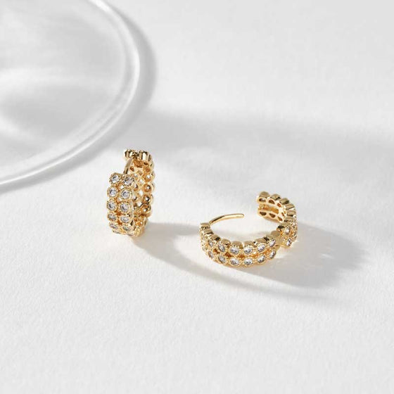 Bezel Cluster Earrings