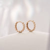 [14K Gold] Visen Bead Ball Huugie Hoops