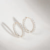 [925 Silver] Tweed Hoop Earrings