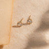 [14K GOLD] Single Bezel Cubic Zirconia Stud Earring