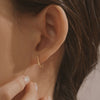 [14K Gold] Square Redian Huggie Hoop Earrings