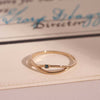 [14K Gold] Wave Pair Blue Diamond Ring