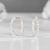 [925 Silver] Tweed Hoop Earrings