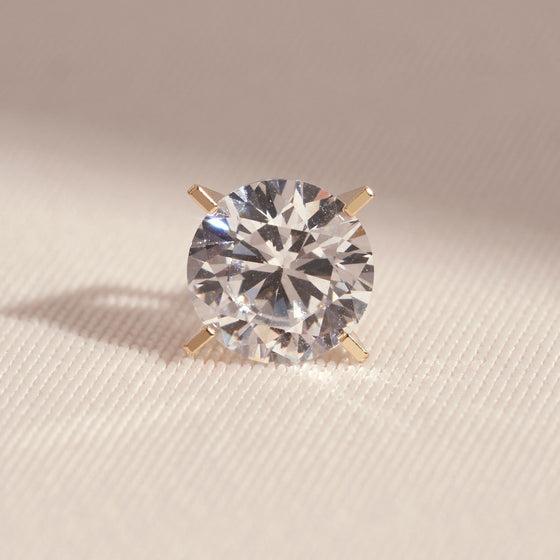 [(G)I-DLE MIYEON][14K Gold] 4-Prong Simple Lucent Stud Earrings