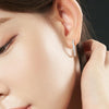[925 Silver] Tweed Hoop Earrings