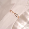 [14K Gold] Wave Pair Blue Diamond Ring