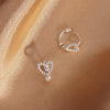 [925 SILVER] Ball and Heart Hoop Earrings
