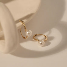  [20% OFF][14K Gold] Delia Pearl Hoop Earrings