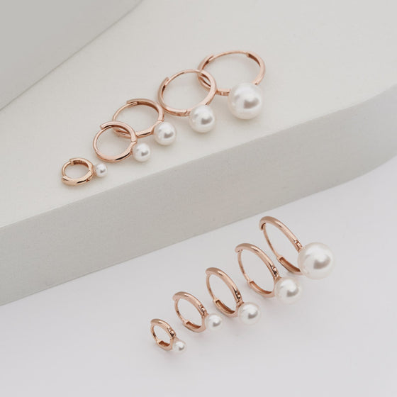 [20% OFF][14K Gold] Delia Pearl Hoop Earrings