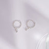[925 silver] Ball and Ball Hoop Earrings