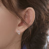 [925 SILVER] Ball and Heart Hoop Earrings