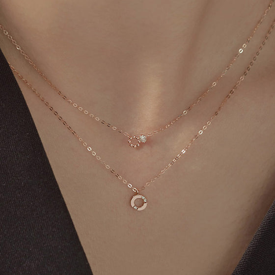 [14K Gold] Rian Natural Diamond Necklace