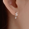 14k Mother-of-Pearl Drop Hoop Earrings