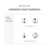 [925 Silver] Harmony Huggie Hoop Earrings