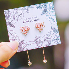  ALLIE Earring (12 birthflower, rose quartz) - Wingbling Global
