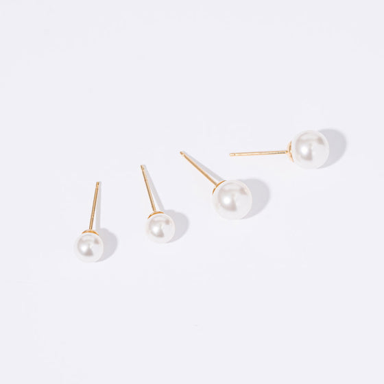[OHMYGIRL YOOA][14K GOLD] PEARL SIMPLE STUD EARRINGS