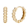 [14K Gold] Visen Bead Ball Huugie Hoops