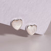 [925 Silver] Shimmer Heart Huggie Hoop Earrings