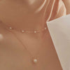 [14K Gold] Pearl Chain SLO Necklace