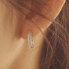 [925 Silver] Lable Hoop Earrings