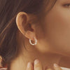 [925 Silver] Auntie Hoop Earrings