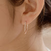 925 silver Two-Line Huugie Earrings