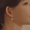 [14K GOLD] ERIKA PEARL HOOP EARRINGS