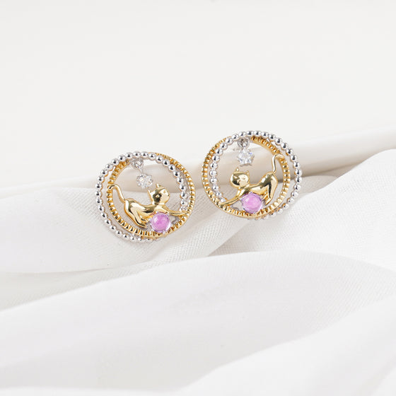 Star Cat Wheel Earrings
