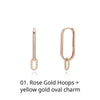 14k Day Link Hoop Earrings