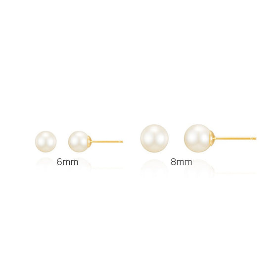 [OHMYGIRL YOOA][14K GOLD] PEARL SIMPLE STUD EARRINGS