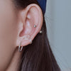 [925 silver] Smood Huggie Hoop Earrings