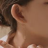 [14K Gold] Cellua Long Drop Earrings