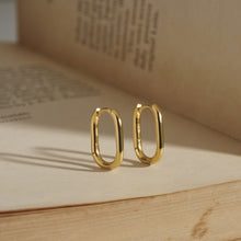  925 silver Oval Hoop Earrings