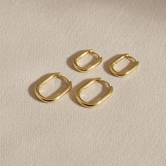 925 silver Oval Hoop Earrings