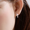 14k Mother-of-Pearl Drop Hoop Earrings