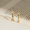 925 silver Two-Line Huugie Earrings