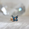 14k post Lily Blue Topaz Single Earring / Piercing